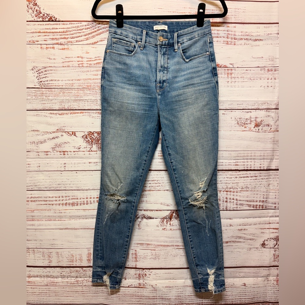 Good American High Rise Ankle Skinny Jeans